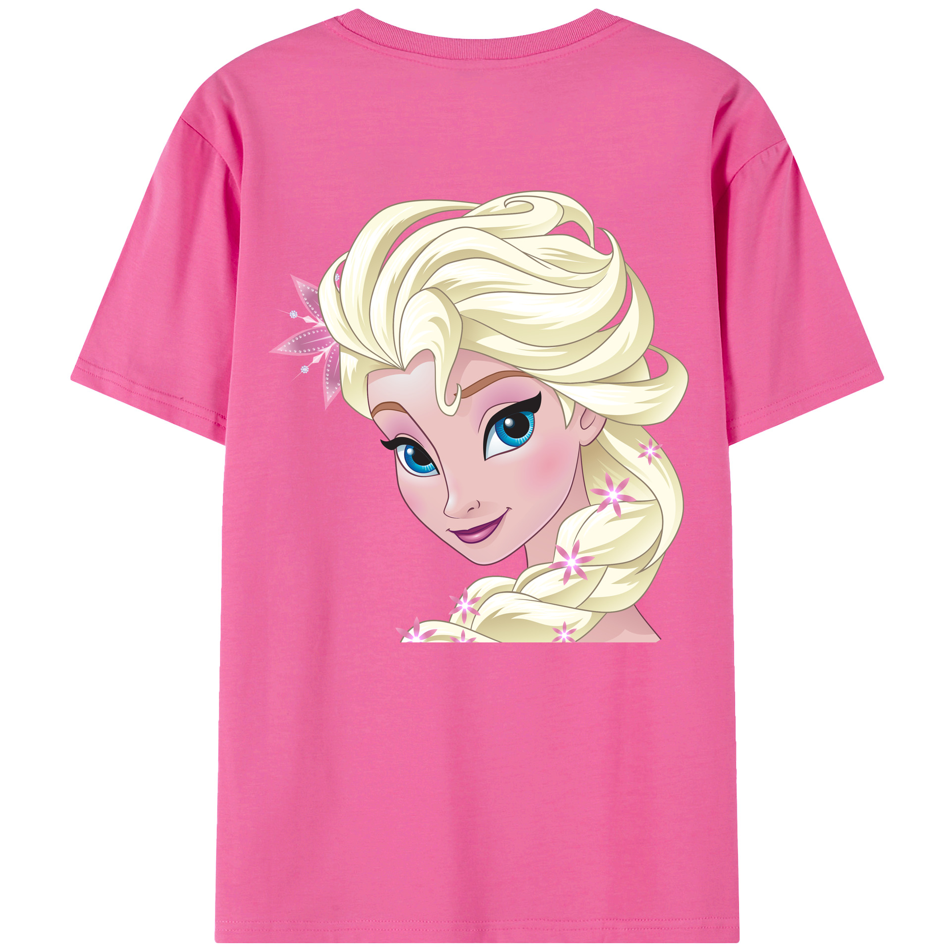 （画像用） アナと雪の女王 アンナ エルサ Frozen Anna Elsa レディース半袖Tシャツ(バックプリント)
